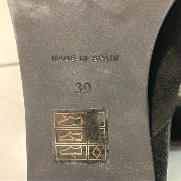 INGLEDEW’S  Spanish Collection Sz 39 Lace Up Pointy Toe Croc Suede Shoes - Picture 7 of 9